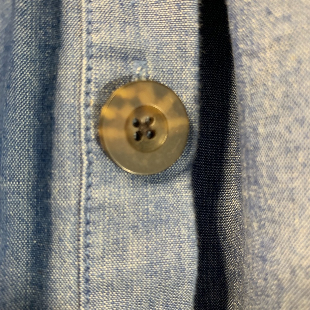 J.Crew Re-Imagined denim dress raglan long sleeves front button closure size LT - Picture 5 of 11